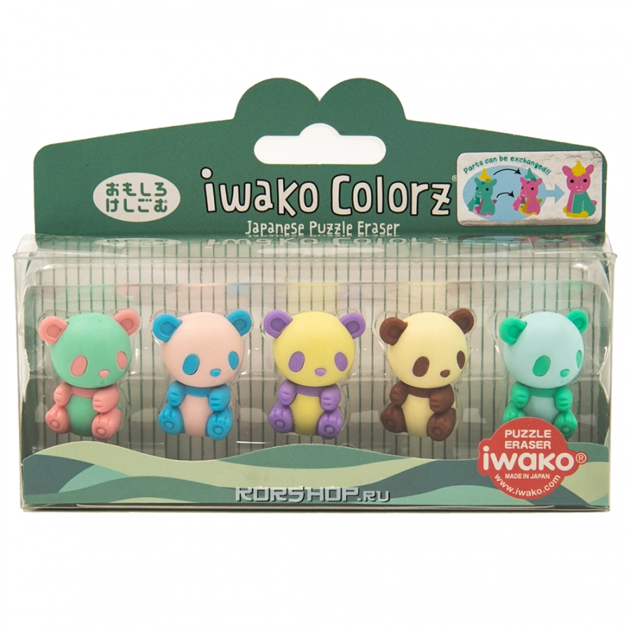 Стирательная резинка Панда (набор) Iwako, Япония Стирательная резинка Панда (набор) Iwako, Япония
