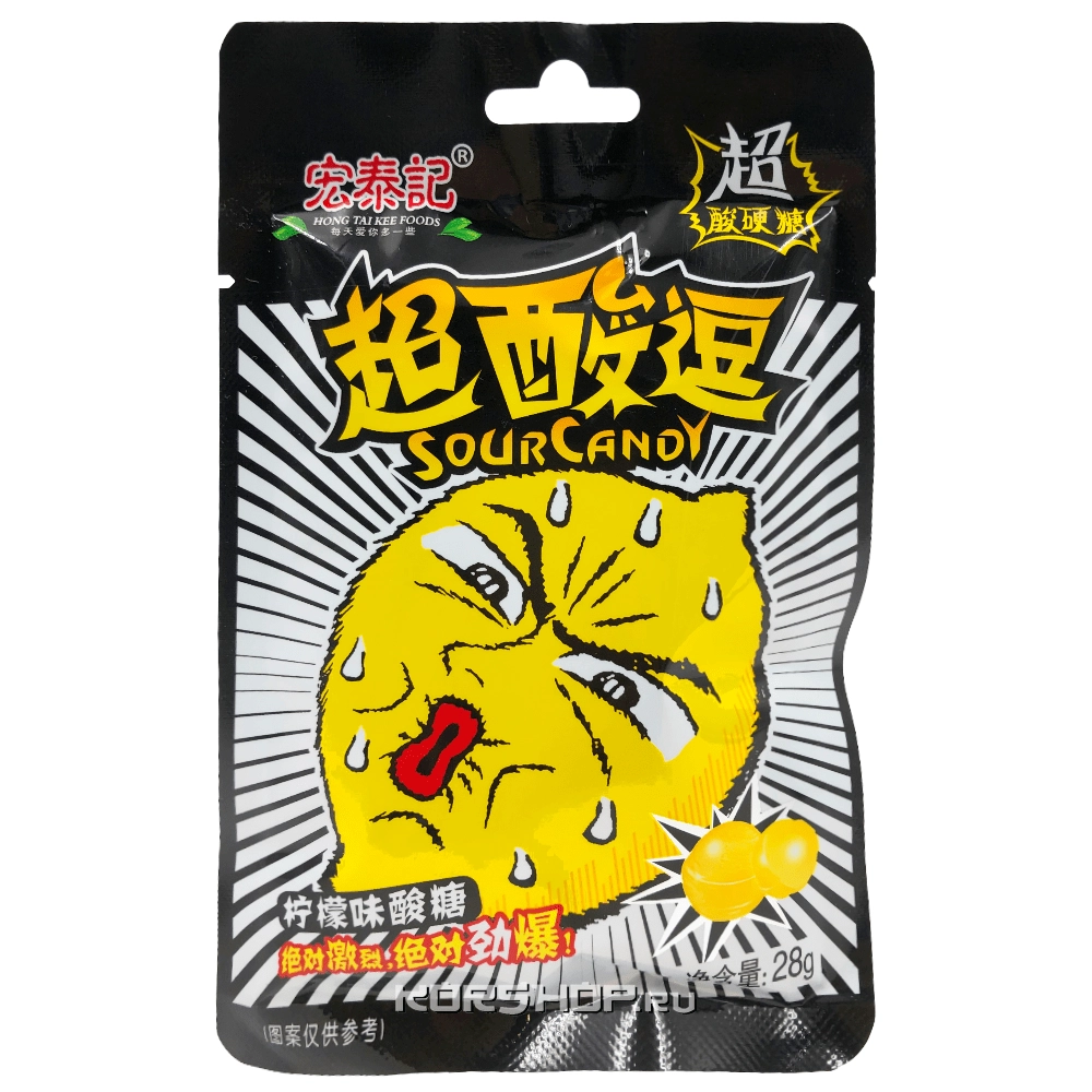 Супер кислые леденцы со вкусом лимона Sour Candy, Китай, 23 г Супер кислые леденцы со вкусом лимона Sour Candy, Китай, 23 г