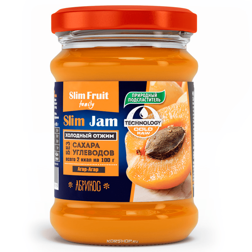 Бескалорийный джем Абрикос Slim Fruit, 250 г
