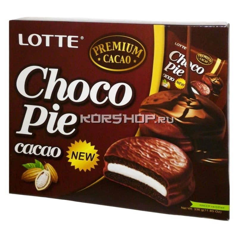 Шоколадные пирожные "Чоко пай" какао (Choco Pie) Lotte, 12 шт.