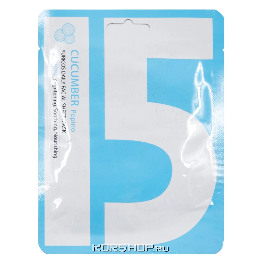 Тканевая маска для лица с огурцом Yuricos, Корея, 22 мл