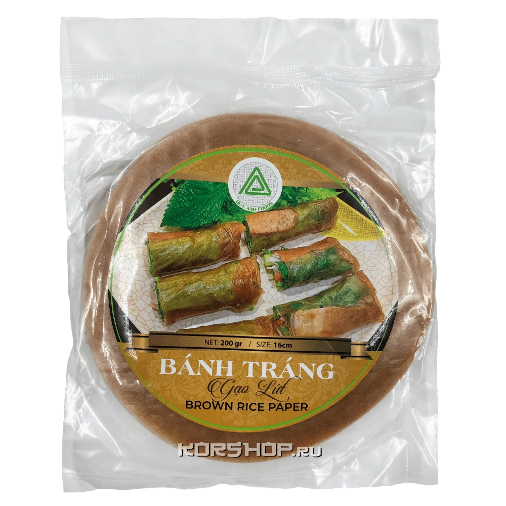 Рисовая бумага из бурого риса для спринг-роллов Duy Anh 16 см, Вьетнам, 200 г Рисовая бумага из бурого риса для спринг-роллов Duy Anh 16 см, Вьетнам, 200 г