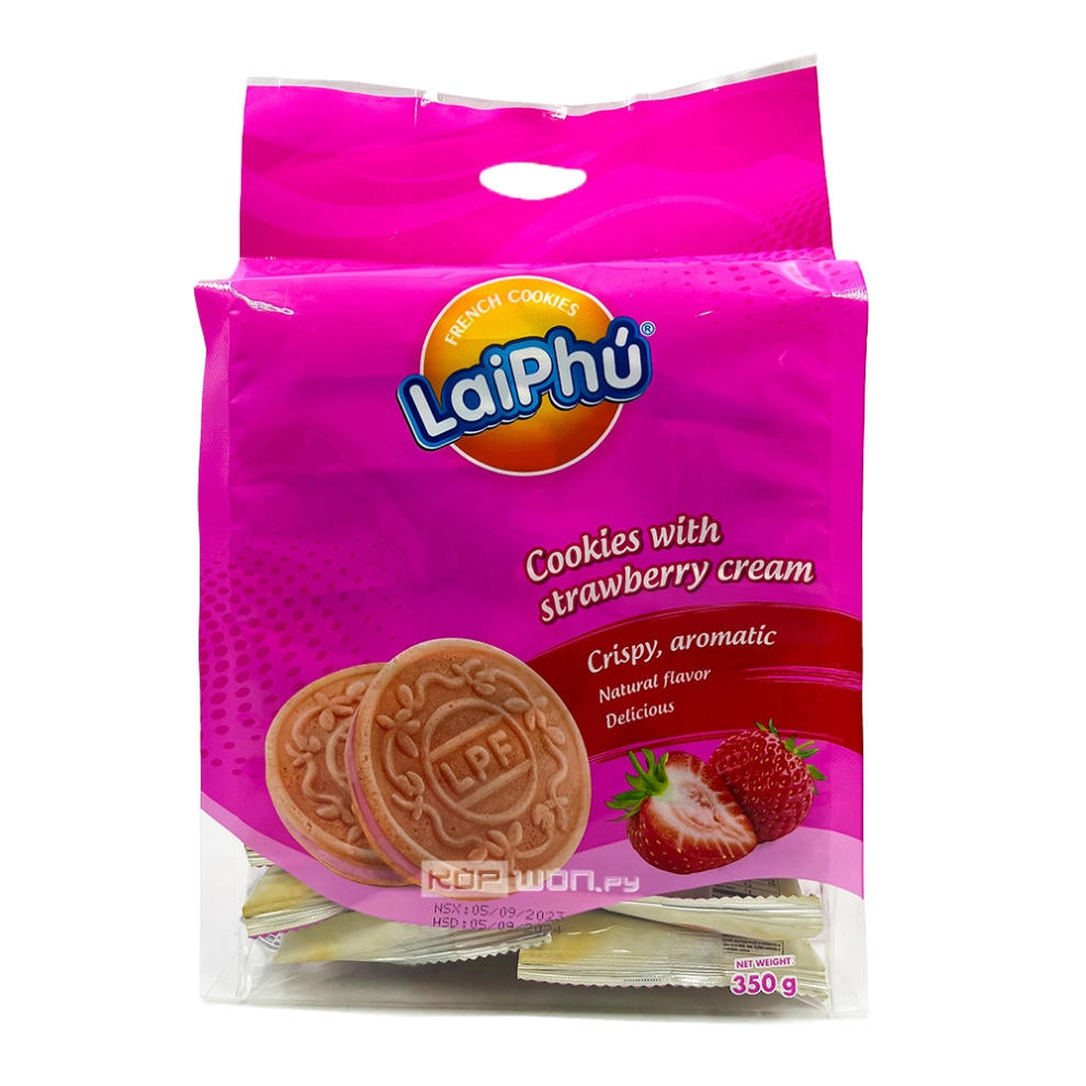 Печенье со вкусом клубники Lai Phu, Вьетнам, 350 г