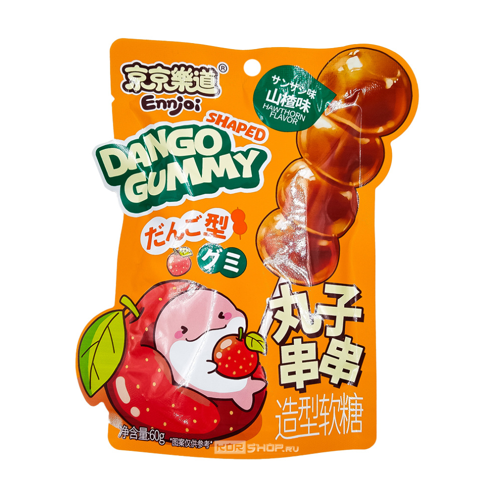 Желейные конфеты в форме данго со вкусом боярышника Dango Shaped Gummy Hawthorn Ennjoi Guandong Lefen, Китай, 60 г