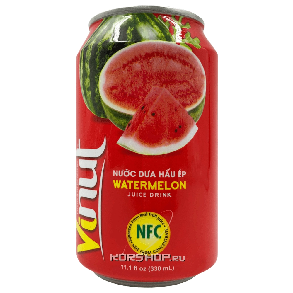 Безалкогольный сокосодержащий напиток со вкусом арбуза Vinut, Вьетнам, 330 мл Безалкогольный сокосодержащий напиток со вкусом арбуза Vinut, Вьетнам, 330 мл