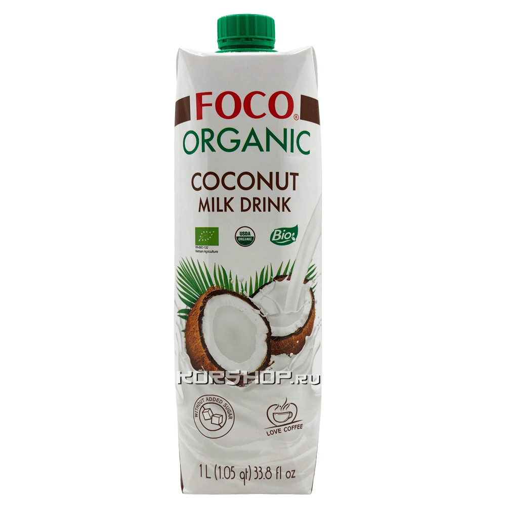 Кокосовый молочный напиток без сахара Foco, Вьетнам, 1 л Кокосовый молочный напиток без сахара Foco, Вьетнам, 1 л