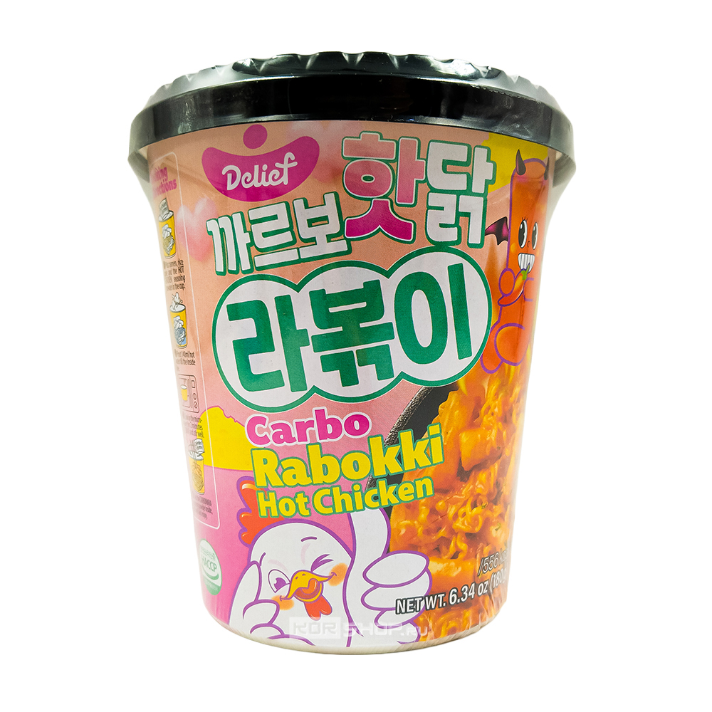 Рапокки со вкусом острой курицы в соусе Карбонара Delief, Корея, 180 г Рапокки со вкусом острой курицы в соусе Карбонара Delief, Корея, 180 г