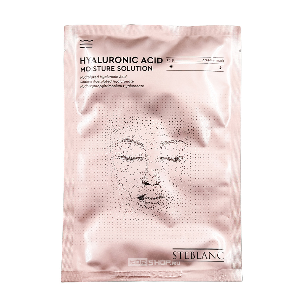 Тканевая крем-маска для лица увлажняющая с гиалуроновой кислотой Hyaluronic Acid Moisture Solution Creamy Mask Steblanc, Корея, 25 г Тканевая крем-маска для лица увлажняющая с гиалуроновой кислотой Hyaluronic Acid Moisture Solution Creamy Mask Steblanc, Корея, 25 г