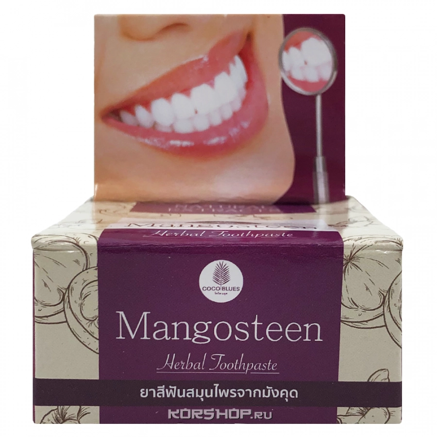 Травяная зубная паста с экстрактом мангостина Coco Blues, Таиланд, 30 г Травяная зубная паста с экстрактом мангостина Coco Blues, Таиланд, 30 г