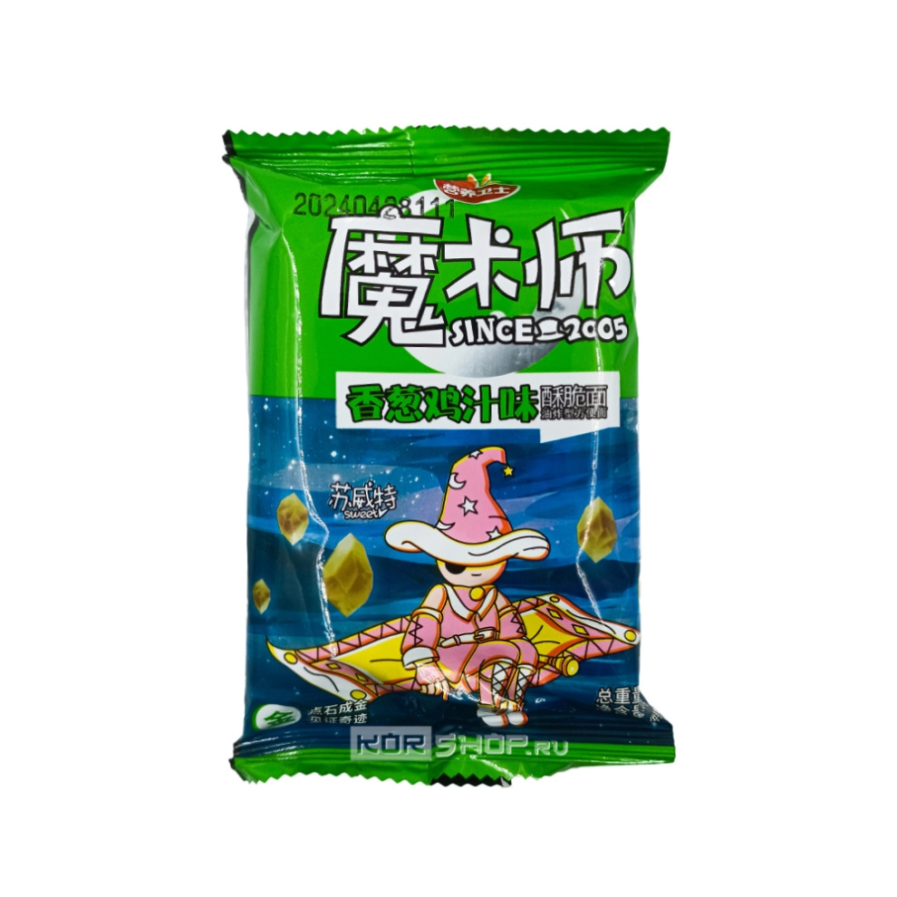 Чипсы из жареной лапши со вкусом курицы и лука Magician Crispy Noodle Snack Chicken&Onion Yingyangweishi / Nutrition Guard, Китай, 20 г Чипсы из жареной лапши со вкусом курицы и лука Magician Crispy Noodle Snack Chicken&Onion Yingyangweishi / Nutrition Guard, Китай, 20 г