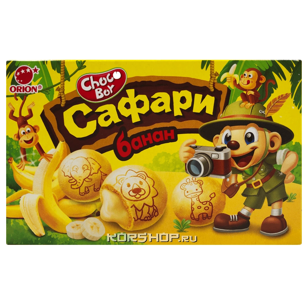 Печенье Банан Сафари Choco Boy Orion, 42 г