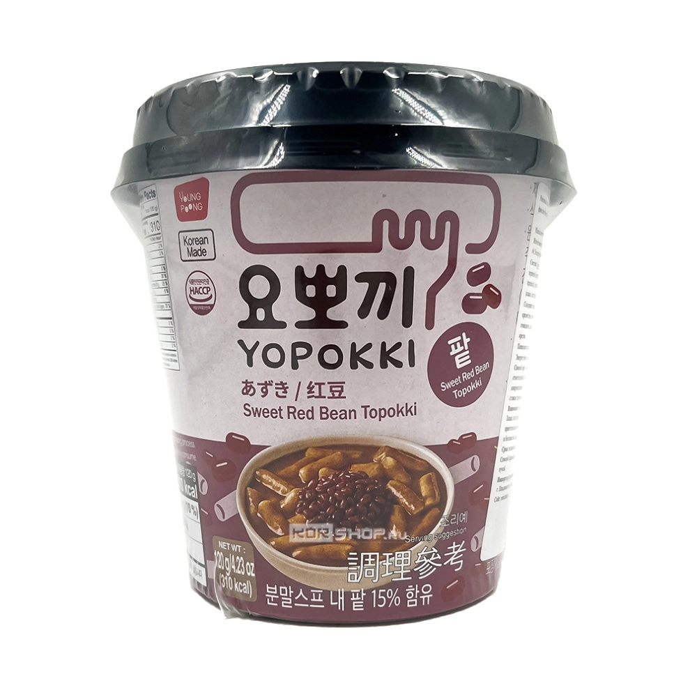 Токпокки со сладким соусом из красной фасоли (стакан) Sweet Red Bean Topokki Yopokki, Корея, 120 г Токпокки со сладким соусом из красной фасоли (стакан) Sweet Red Bean Topokki Yopokki, Корея, 120 г