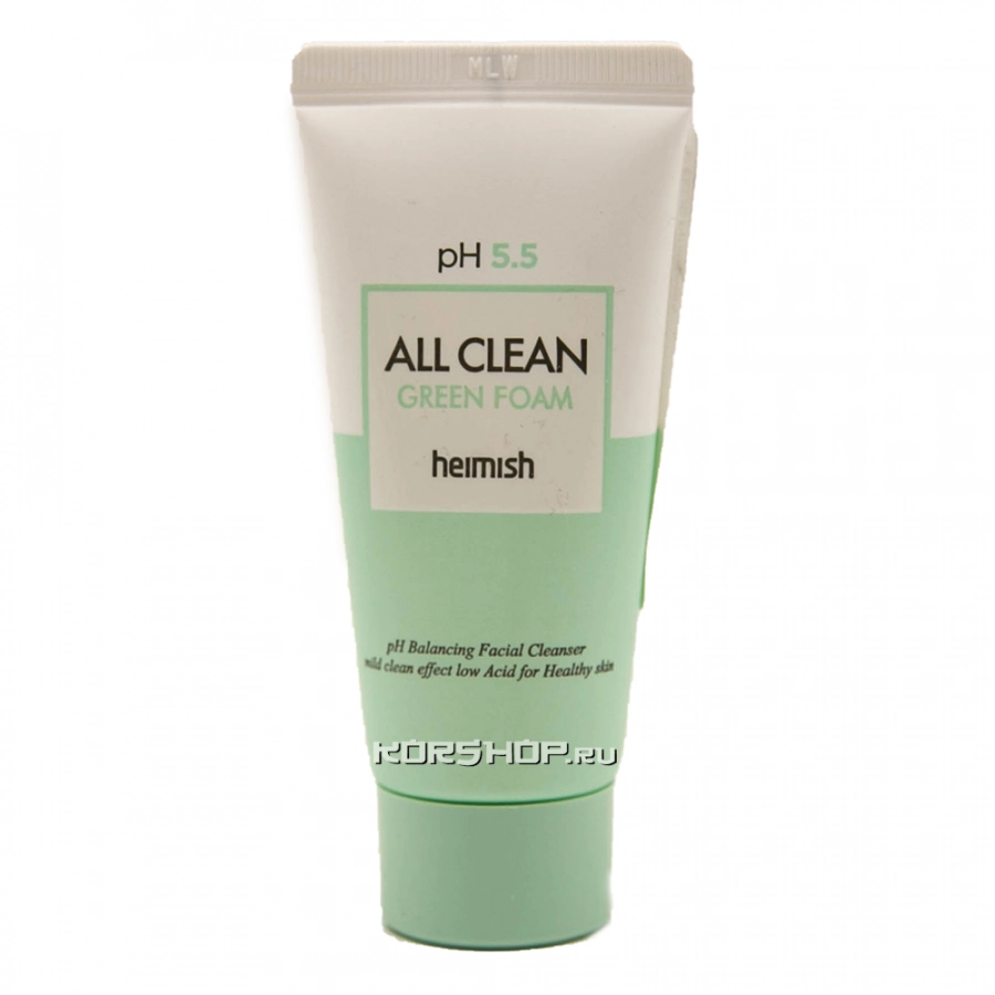 Слабокислотная очищающая пенка для чувствительной кожи MINI All Clean Green Foam Heimish, Корея, 30 мл