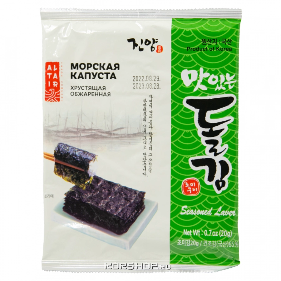Сушеная обжаренная морская капуста Jinyang, Корея, 20 г