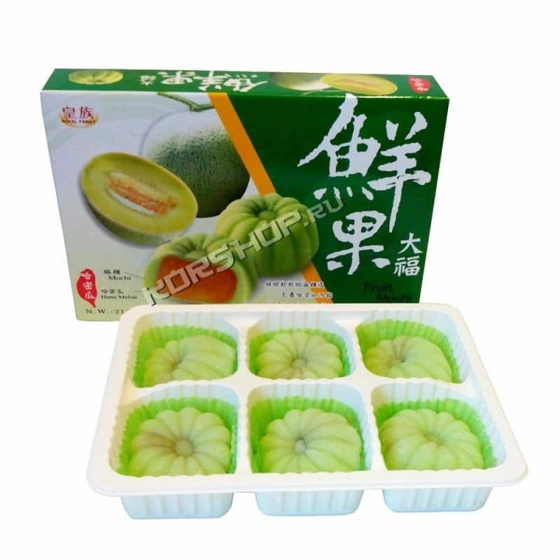 Японские сладости Фрукт Моти Дыня  (Fruit Mochi Hami Melon), Тайвань 210 г.