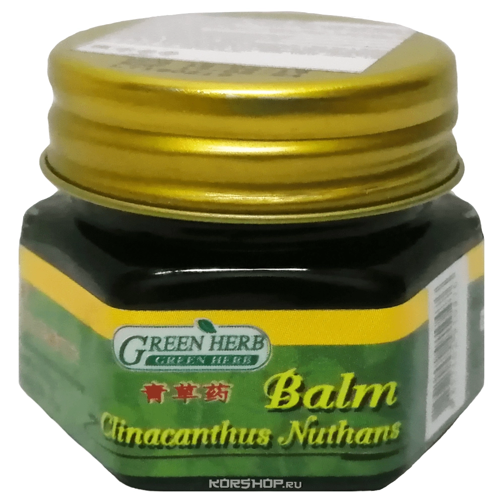 Бальзам с клинакантунсом нутансом (зеленый) Green Herb, Таиланд, 20 г Бальзам с клинакантунсом нутансом (зеленый) Green Herb, Таиланд, 20 г