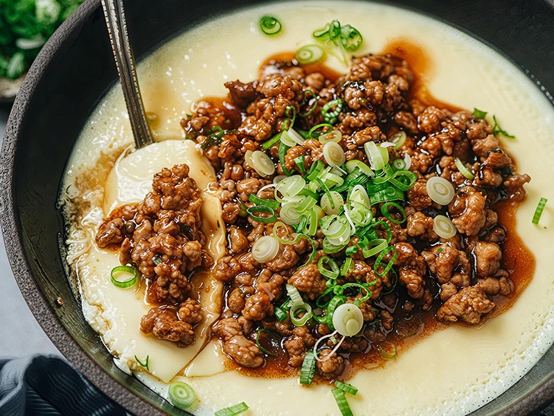 Лучшие рецепты паровое яйцо с мясным фаршем (жоу мо чжэн шуй дань)