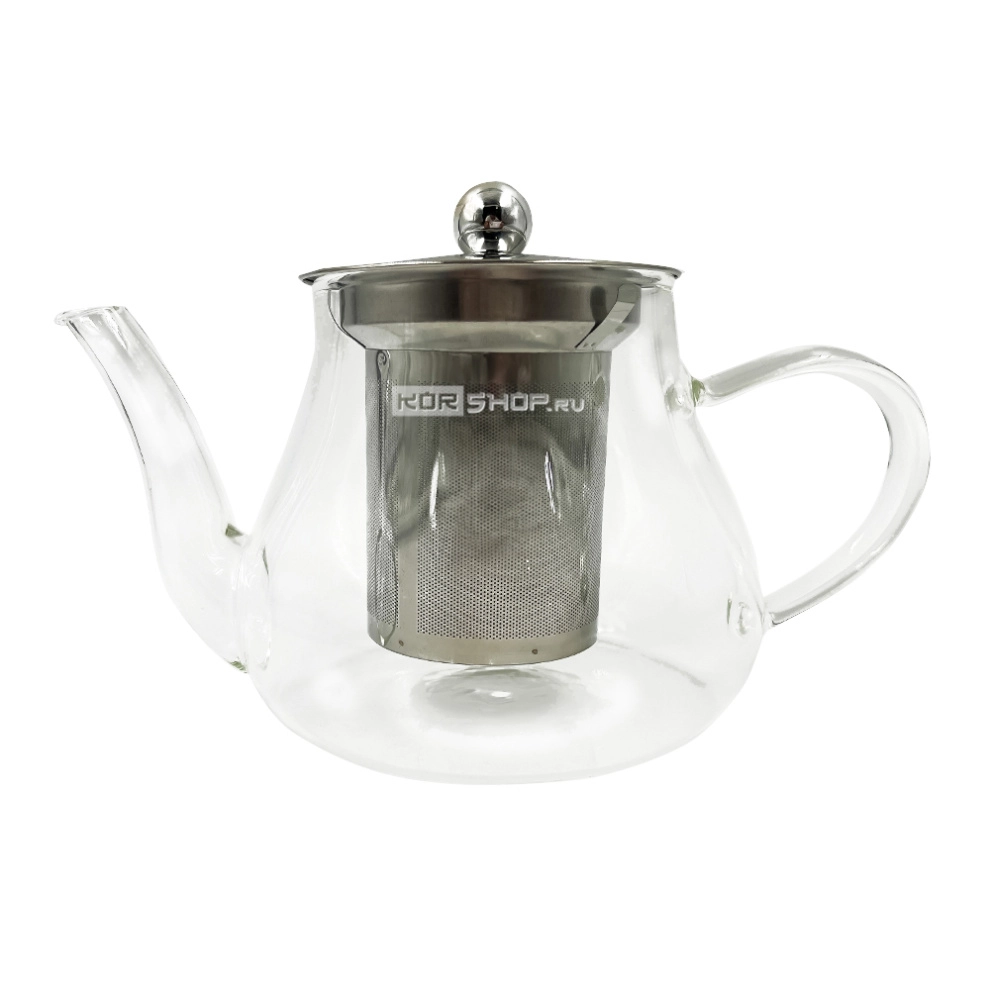 Чайник стеклянный с металлическим ситом, Китай, 600 мл