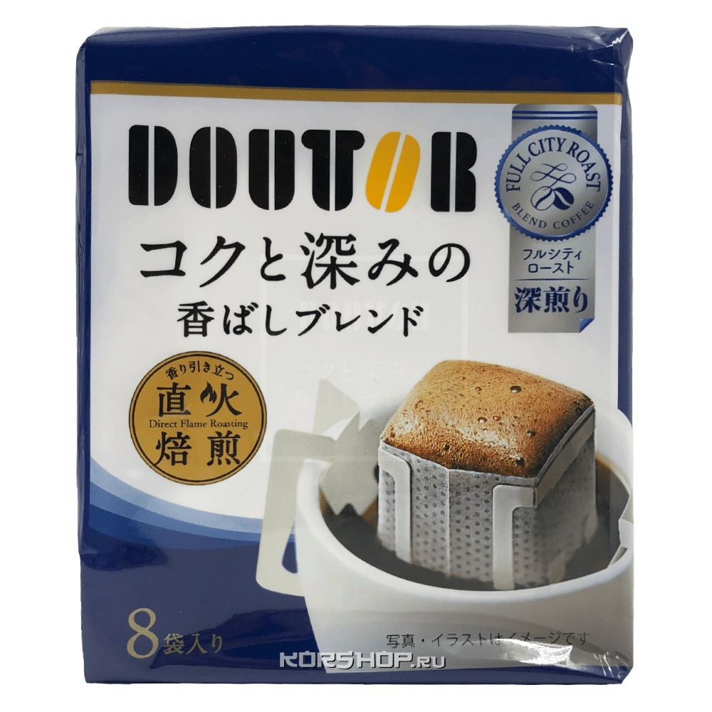 Молотый кофе глубокой обжарки Стронг Роаст Doutor (дрип-пакеты), Япония, 56 г Молотый кофе глубокой обжарки Стронг Роаст Doutor (дрип-пакеты), Япония, 56 г