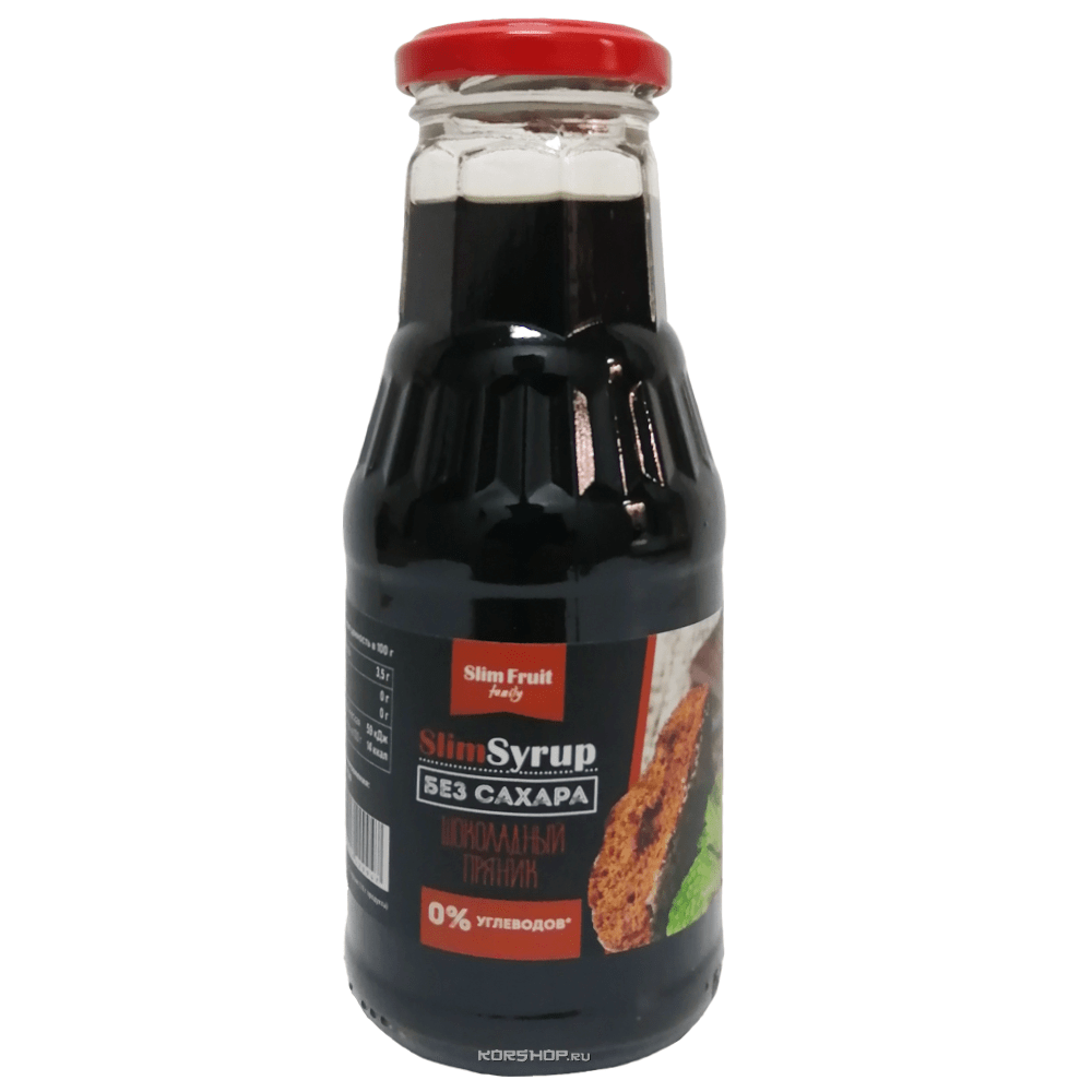 Низкокалорийный сироп без сахара со вкусом шоколадного пряника Slim Fruit, 310 мл.