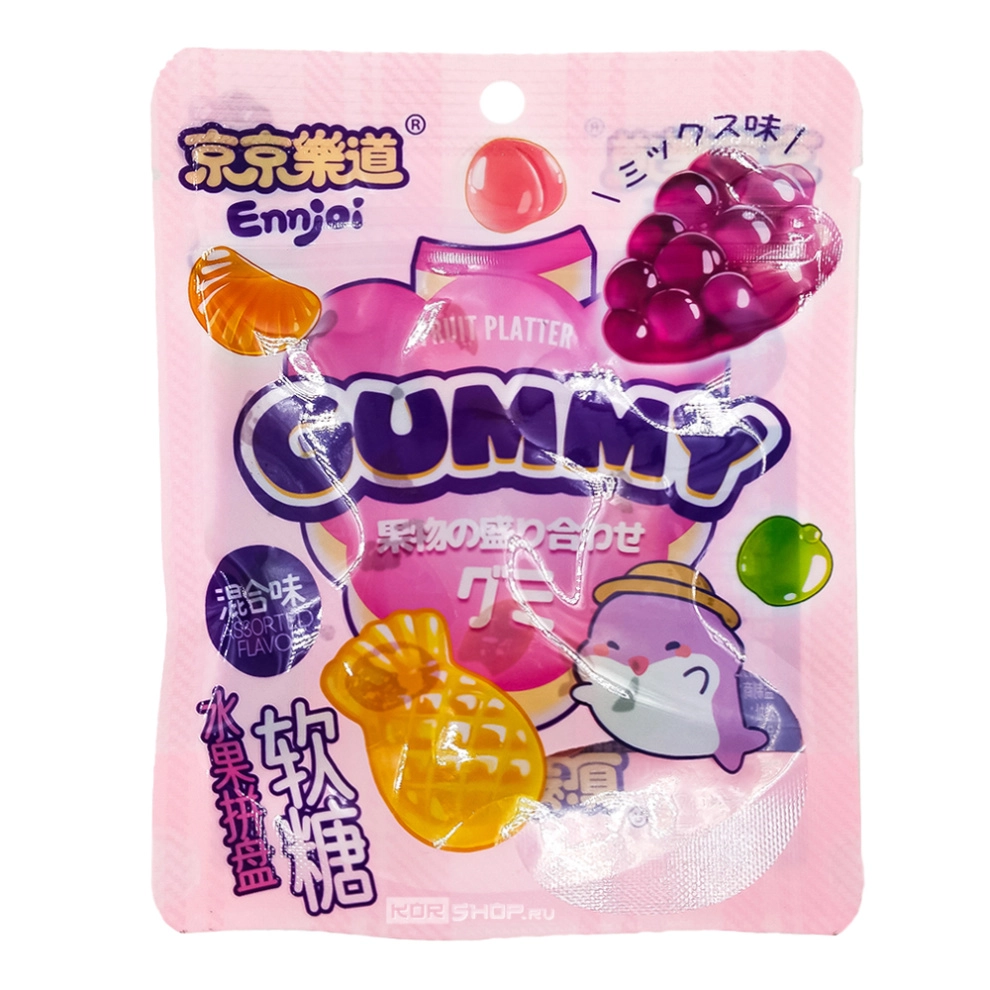 Желейные конфеты в форме фруктов Fruit Platter Gummy Ennjoi Guandong Lefen, Китай, 50 г. Срок до 18.11.2025. Желейные конфеты в форме фруктов Fruit Platter Gummy Ennjoi Guandong Lefen, Китай, 50 г. Срок до 18.11.2025.