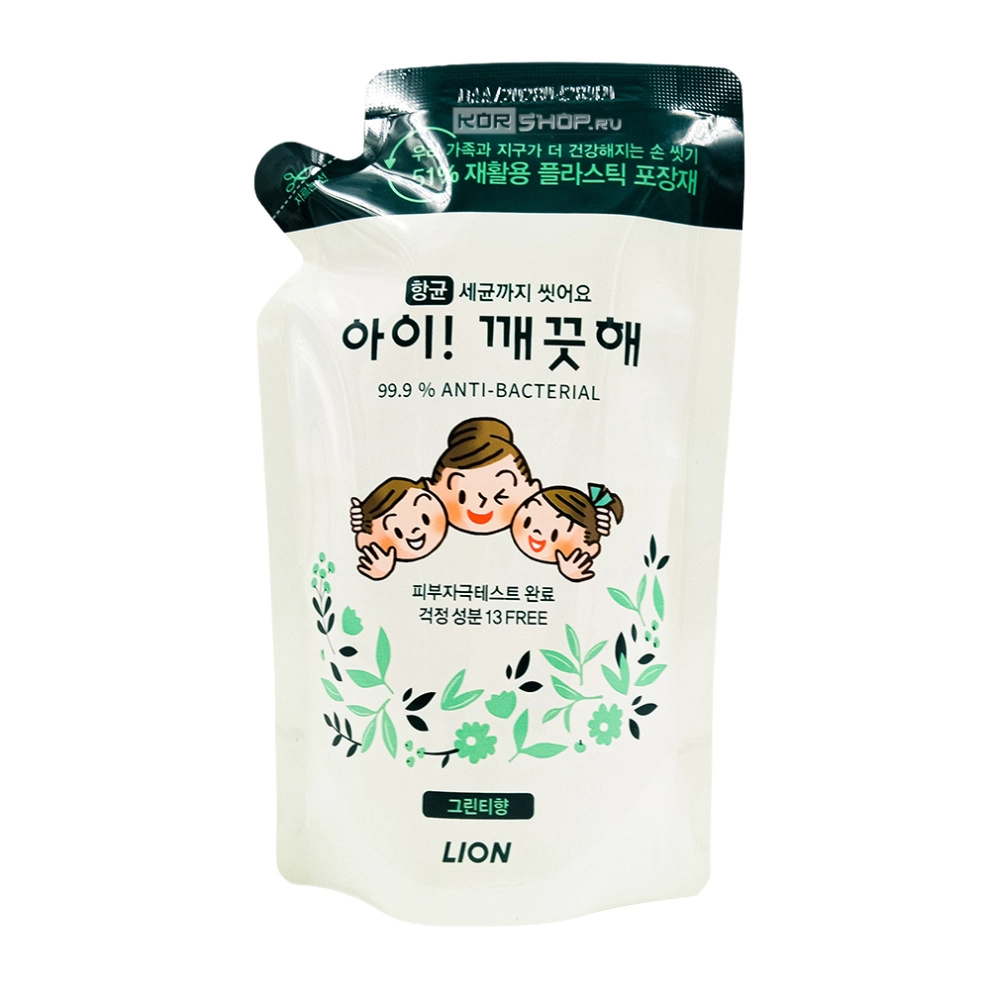 Антибактериальное мыло-пенка для рук «Зеленый чай» Foaming Hand Soap Lion, Корея, 200 мл Антибактериальное мыло-пенка для рук «Зеленый чай» Foaming Hand Soap Lion, Корея, 200 мл