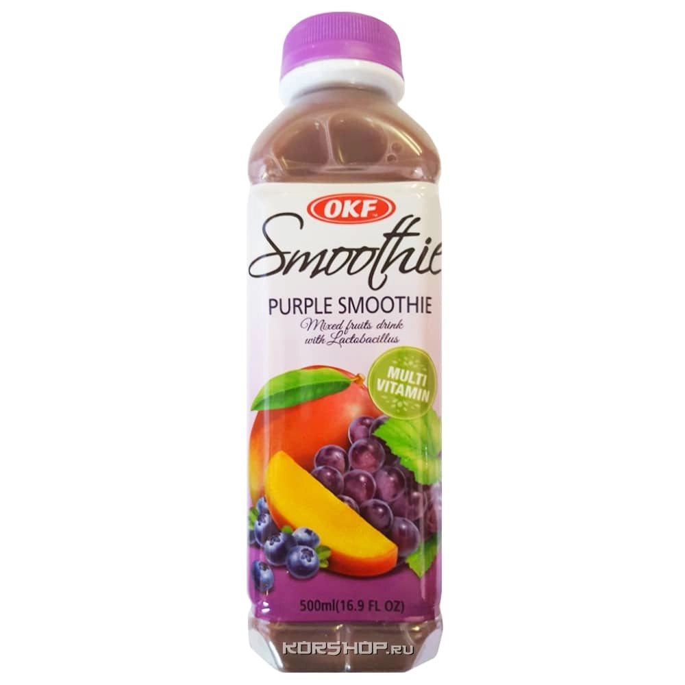 Витаминный напиток с лактобактериями Смузи Smoothie Purple OKF (красный виноград, черника, манго), Корея, 500 мл