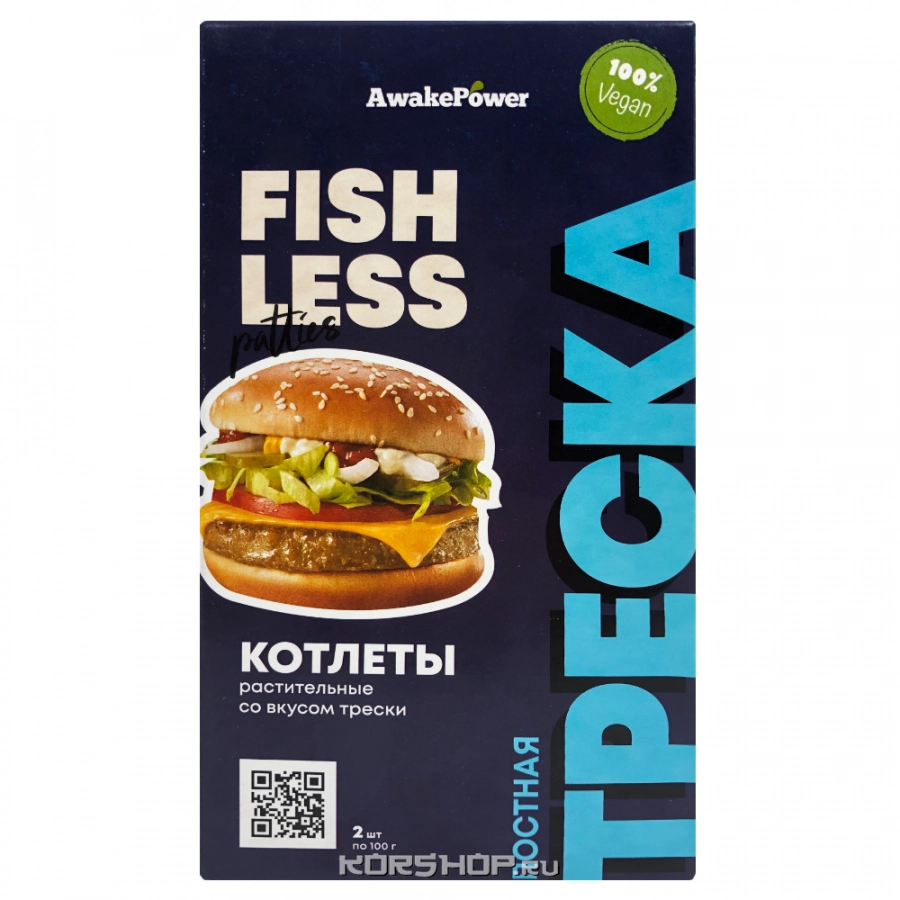 Растительные котлеты со вкусом трески "Постная треска" AwakePower, 200 г (заморозк.). Растительные котлеты со вкусом трески "Постная треска" AwakePower, 200 г (заморозк.).