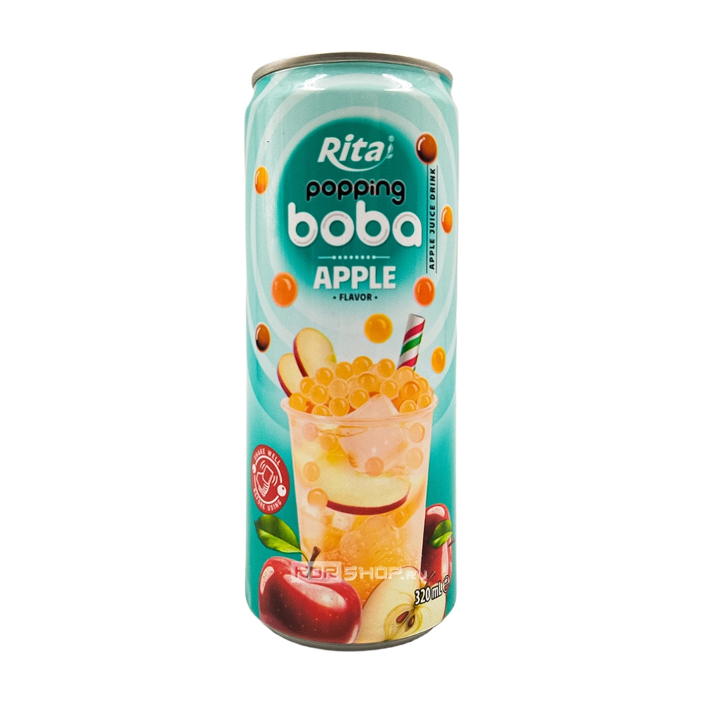 Напиток из яблочного сока с шариками Поппинг Боба негазированный Rita, Вьетнам, 320 мл Напиток из яблочного сока с шариками Поппинг Боба негазированный Rita, Вьетнам, 320 мл