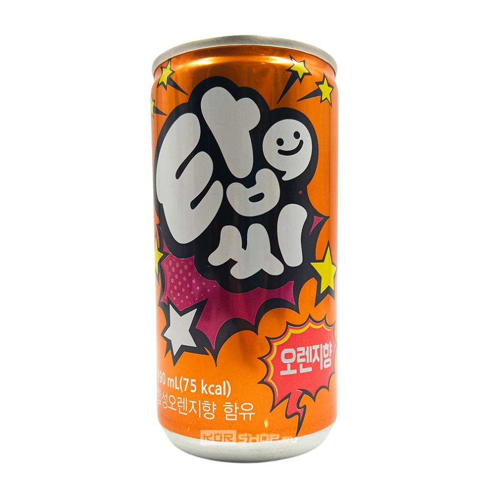 Газированный б/а напиток со вкусом апельсина Orange Topci Ilhwa, Корея, 190 мл