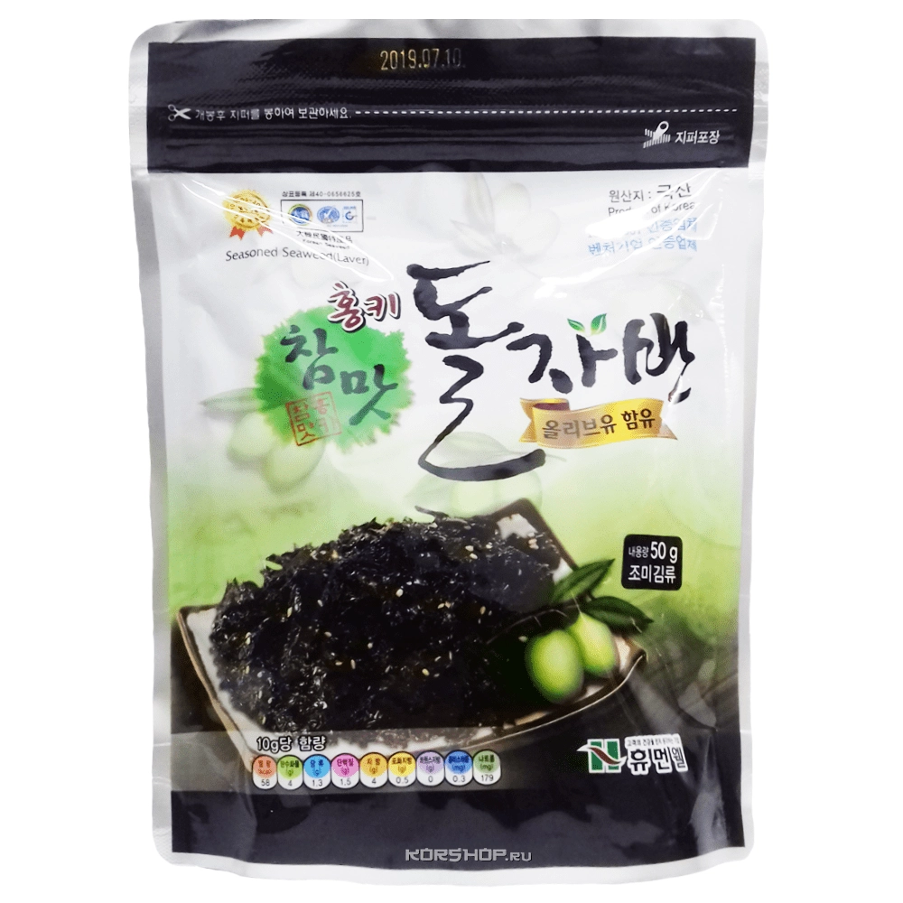Сушеная морская капуста Чабан для салатов с оливковым маслом, Корея, 50 г