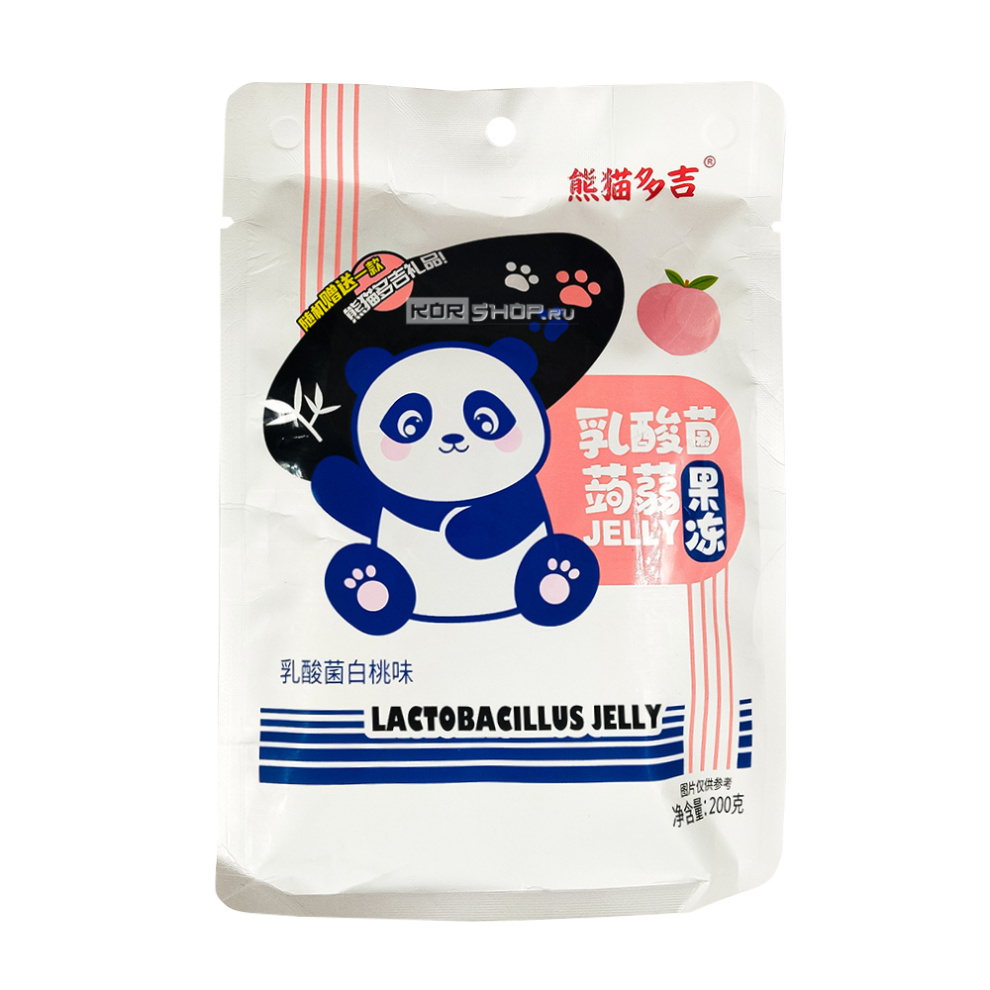 Желе из конжака «Персик» с пробиотиками Xiongmao Duoji, Китай, 200 г