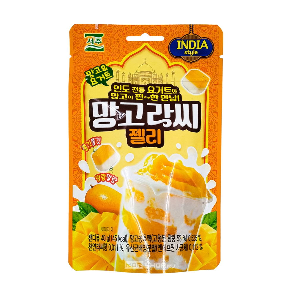 Мармелад со вкусом манго и йогуртового напитка ласси Mango Lassi Gummy Seoju, Корея, 40 г