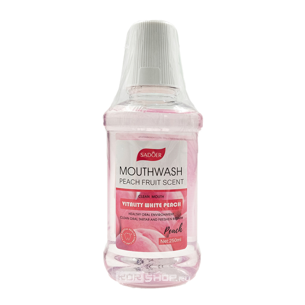 Персиковый освежающий ополаскиватель для полости рта Sadoer, Китай, 250 мл Персиковый освежающий ополаскиватель для полости рта Sadoer, Китай, 250 мл