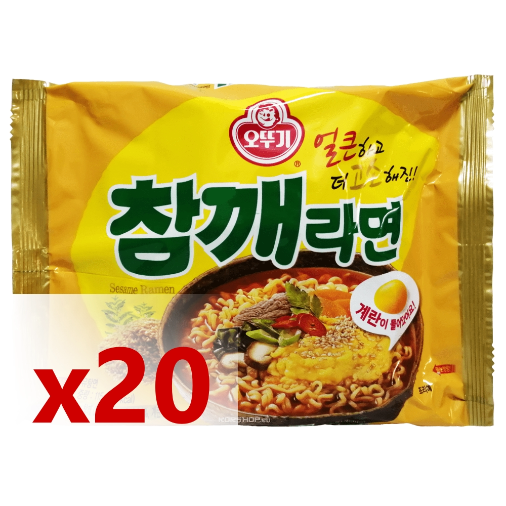 1 кор. Лапша б/п со вкусом жареного кунжута Чамке Рамен Sesame Ramen Оттоги/Ottogi, Корея, 115 г*20 шт (коробка). Срок до 07.11.2025.