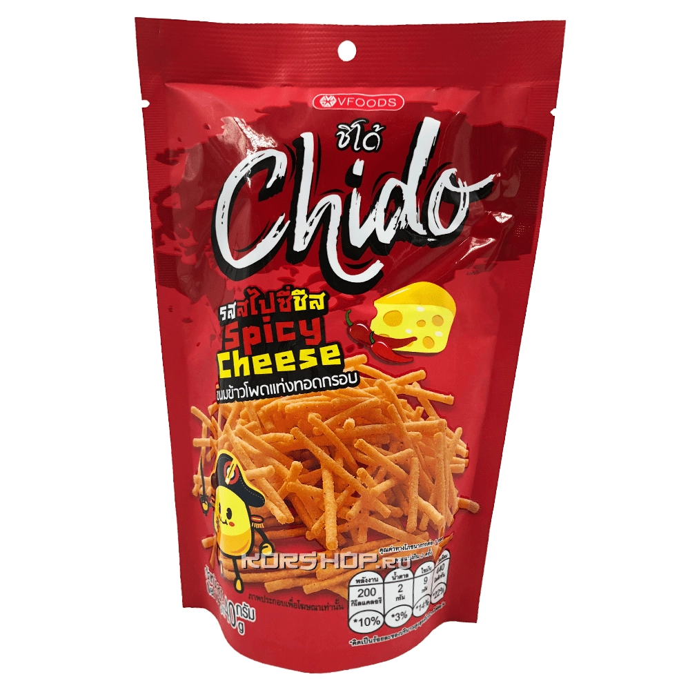 Пшенично-кукурузные палочки со вкусом острого сыра Chido VFoods, Таиланд, 40 г Пшенично-кукурузные палочки со вкусом острого сыра Chido VFoods, Таиланд, 40 г