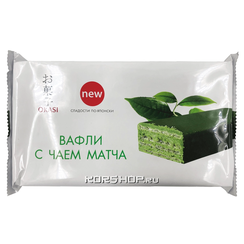 Глазированные вафли с зеленым чаем Матча Okasi, 150 г