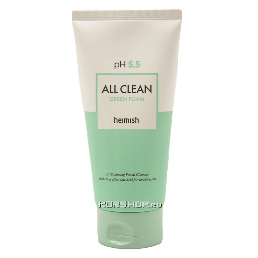 Слабокислотная очищающая пенка с нейтральным pH 5.5 All Clean Green Foam Heimish, Корея, 150 мл