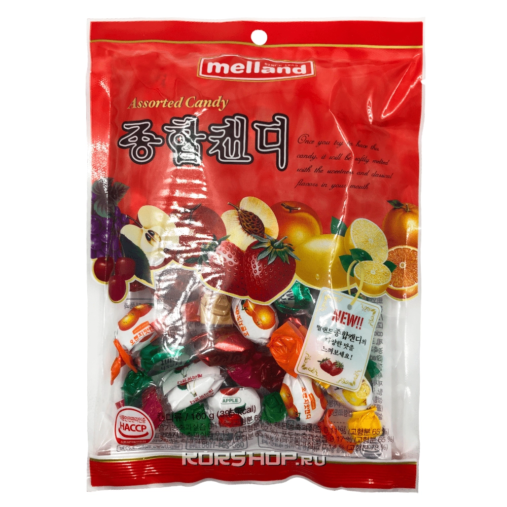 Леденцовая карамель ассорти Melland, Корея, 100 г Леденцовая карамель ассорти Melland, Корея, 100 г