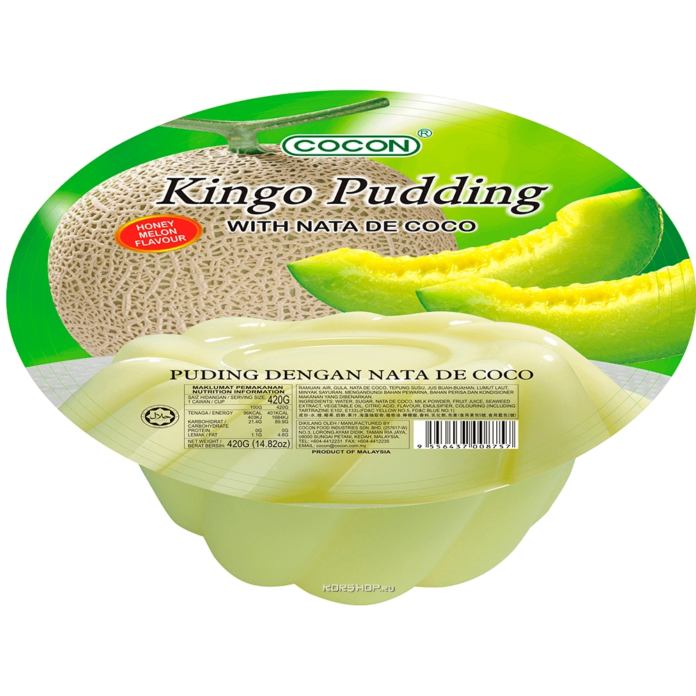 Фруктовый пудинг со вкусом медовой дыни Kingo Cocon, Малайзия, 420 г Фруктовый пудинг со вкусом медовой дыни Kingo Cocon, Малайзия, 420 г