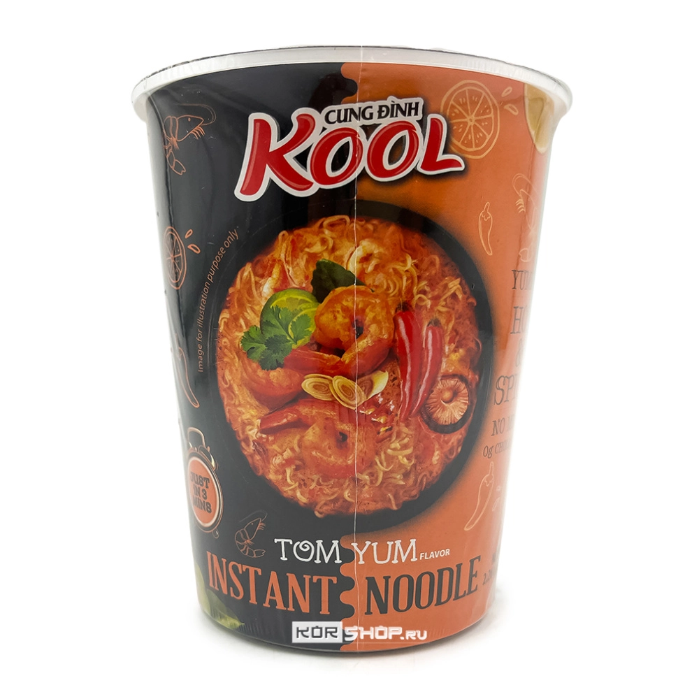 Лапша б/п со вкусом Том Ям Kool, Вьетнам, 64 г Лапша б/п со вкусом Том Ям Kool, Вьетнам, 64 г