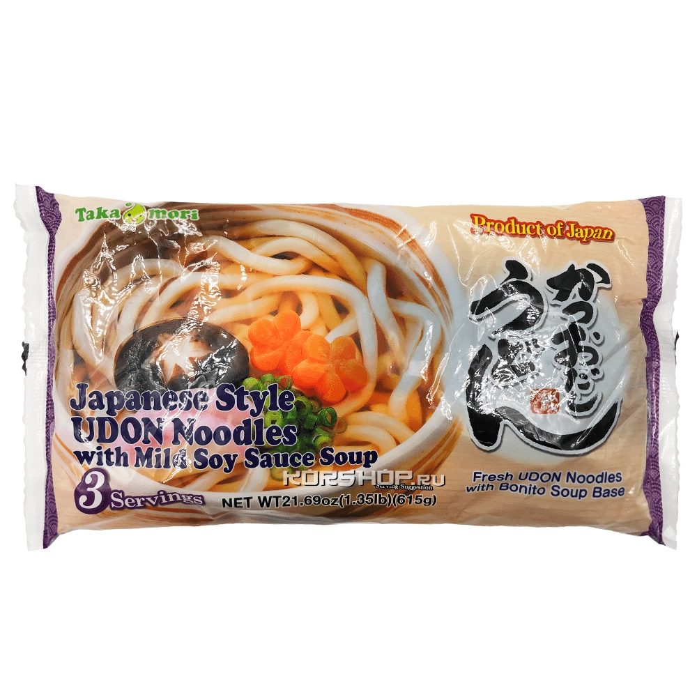 Лапша Удон с соусом Даси из тунца Takamori Itsuki (3 порции), Япония, 615 г. Лапша Удон с соусом Даси из тунца Takamori Itsuki (3 порции), Япония, 615 г.