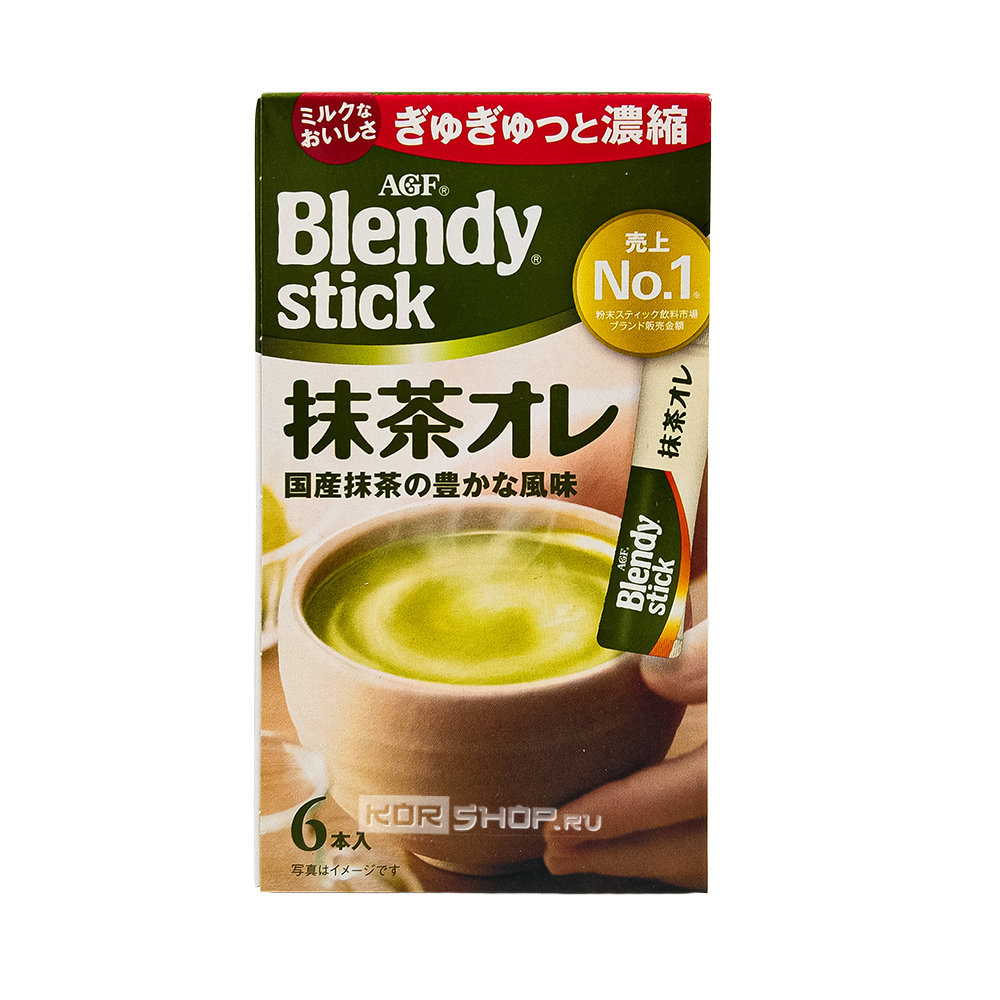 Растворимый зеленый чай с молоком стик/stick Blendy AGF, Япония, 60 г