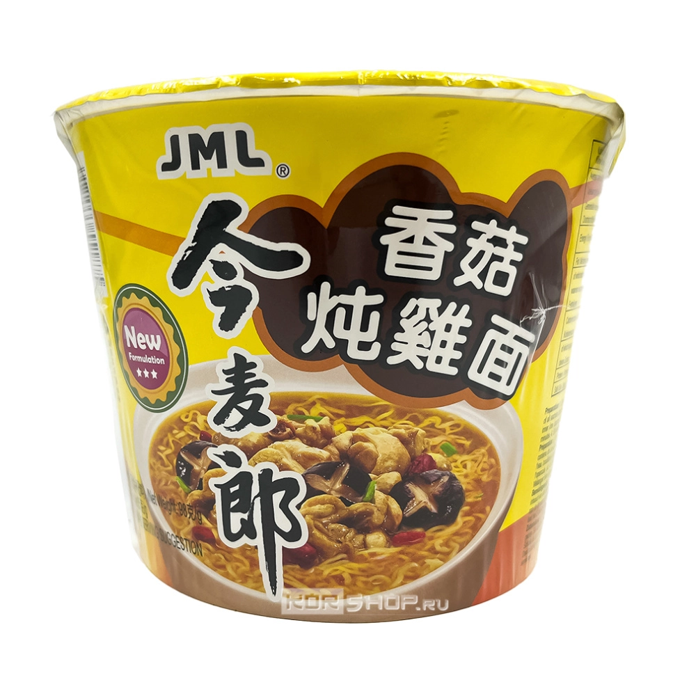 Лапша б/п со вкусом тушеной курицы с грибами JML, Китай, 98 г