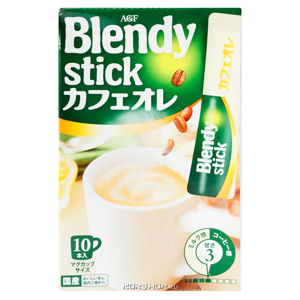 Кофе со сливками 3 в 1 Blendy Stick AGF, Япония, 120 г (12 г х 10 шт.)