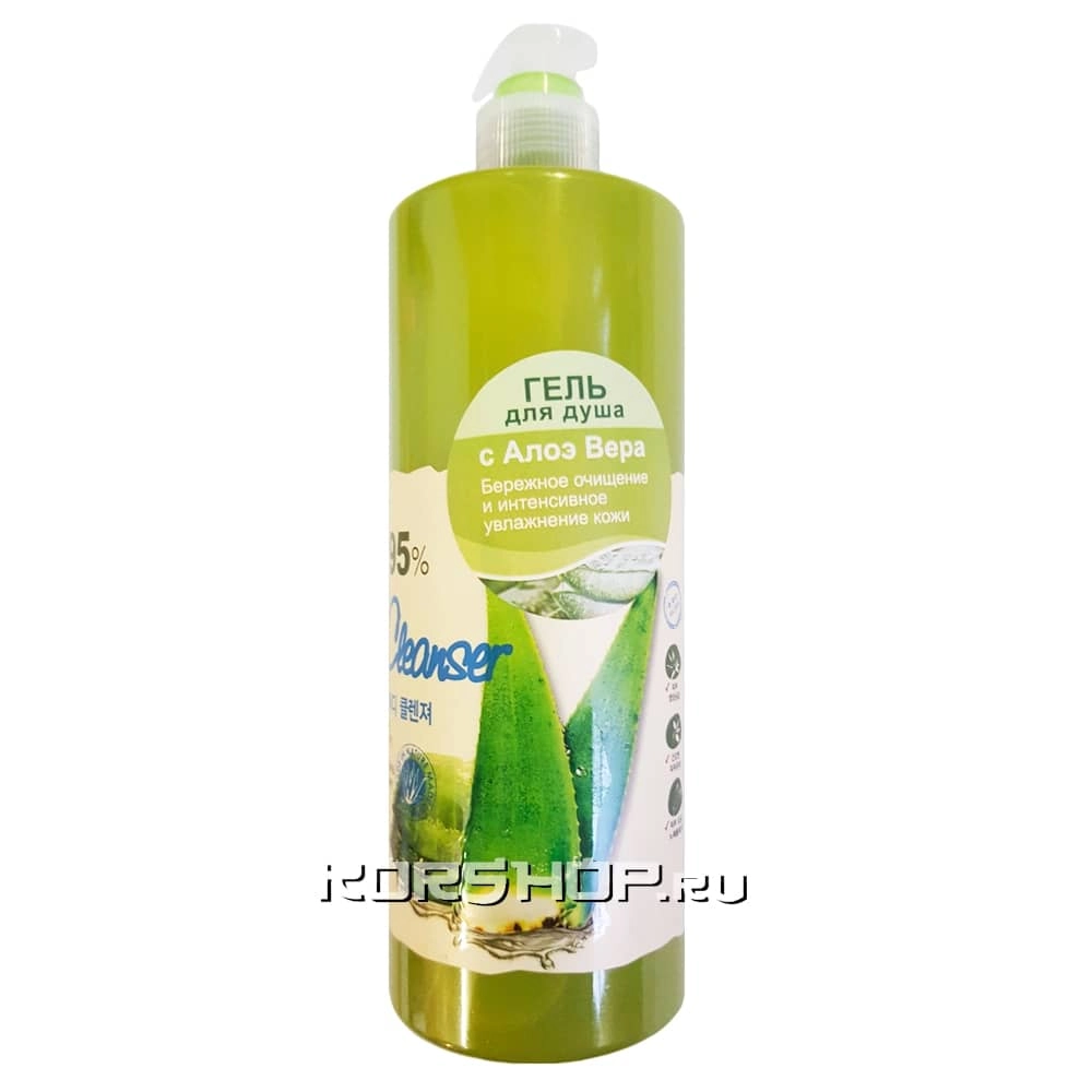 Гель для душа White Organia с соком алоэ, экстрактами тыквы и моркови, Корея, 500 г