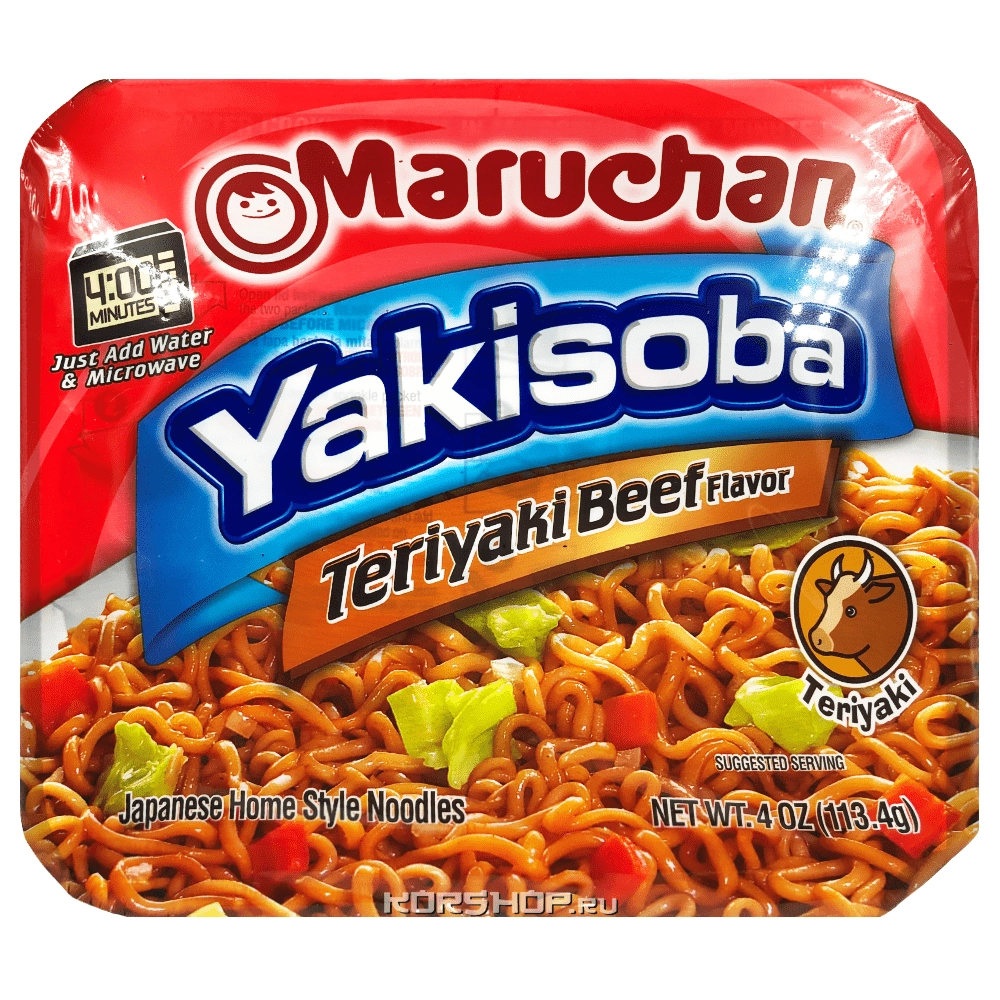 Лапша б/п со вкусом говядины с соусом терияки Yakisoba Maruchan, США, 113,4 г Лапша б/п со вкусом говядины с соусом терияки Yakisoba Maruchan, США, 113,4 г