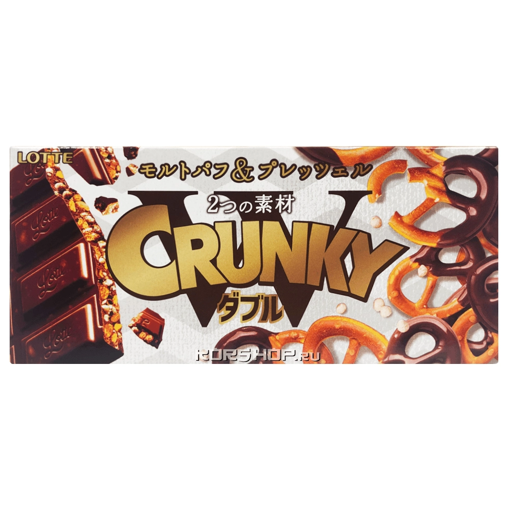 Хрустящий шоколад с кусочками кренделей Crunky Lotte, Япония, 45 г Хрустящий шоколад с кусочками кренделей Crunky Lotte, Япония, 45 г