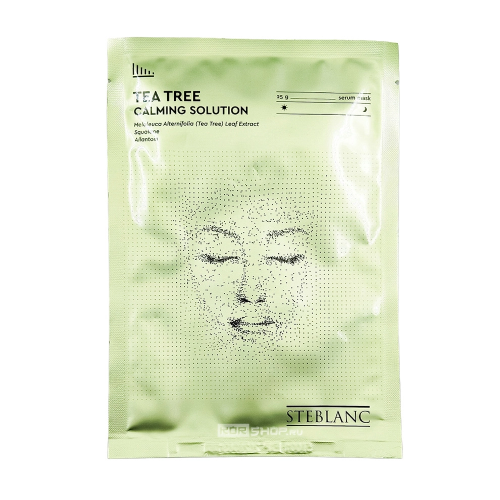 Тканевая маска-сыворотка для лица успокаивающая с экстрактом чайного дерева Teatree Calming Solution Serum Mask Steblanc, Корея, 25 г