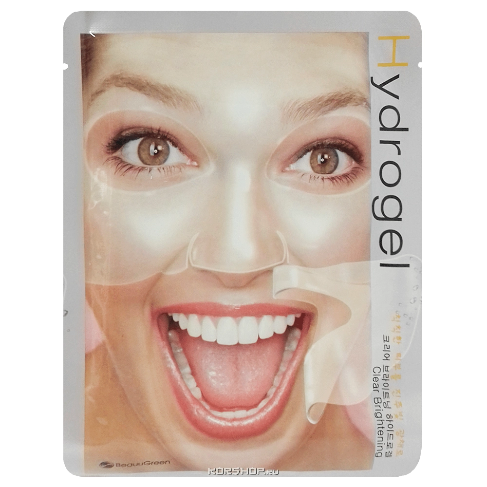 Осветляющая гидрогелевая маска для лица Clear Brightening Beauugreen, Корея, 28 г Осветляющая гидрогелевая маска для лица Clear Brightening Beauugreen, Корея, 28 г